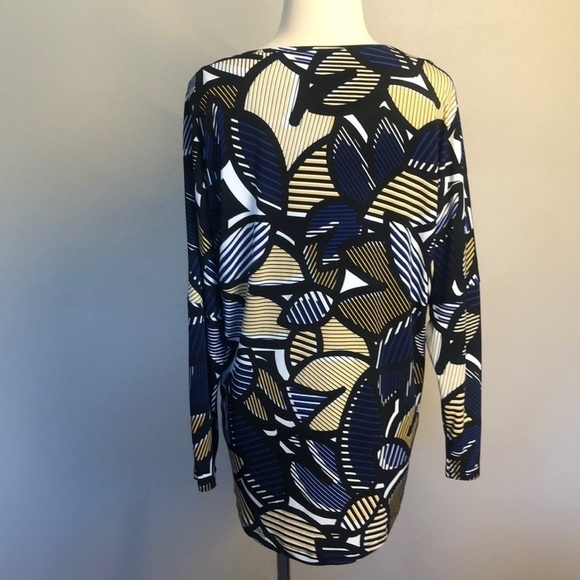 Nwot ALFANI Size 0X Bold Pattern 3/4 Dolman Sleeve Zip Front Professional Top - Picture 5 of 8